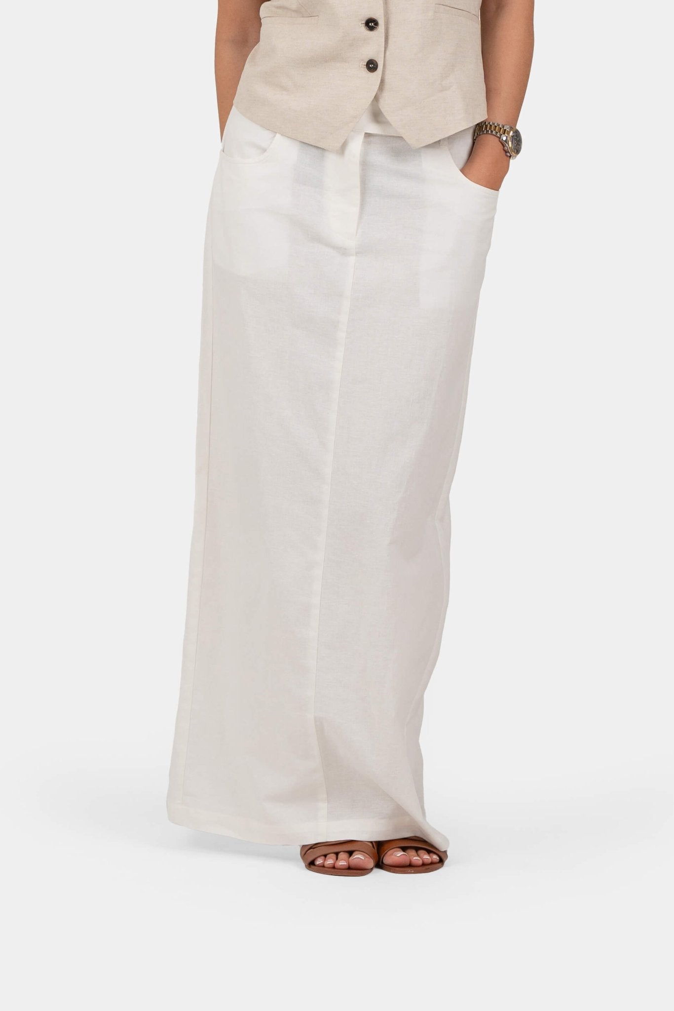 Hør Nederdel Hvid | Skagen-clothing.dk